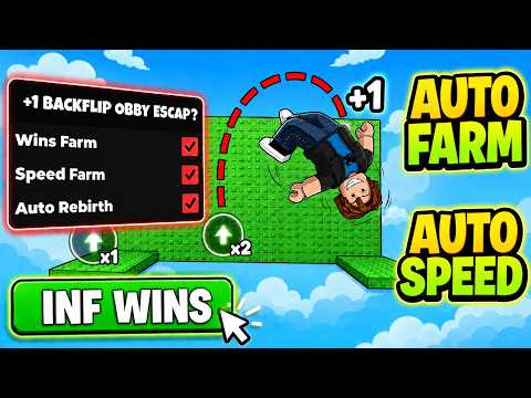 +1 Backflip Obby Escape Script | INFINITE WINS, Auto Farm, Auto Speed & More!