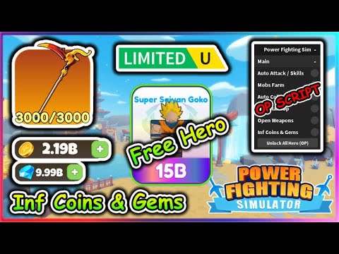 Power Fighting Simulator Script - Get All Hero | Best Farm