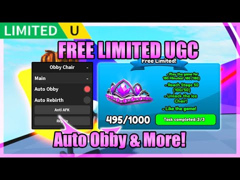 [FREE LIMITED UGC] Obby But You're on a Chair Script • Auto Obby • Wins Farm
