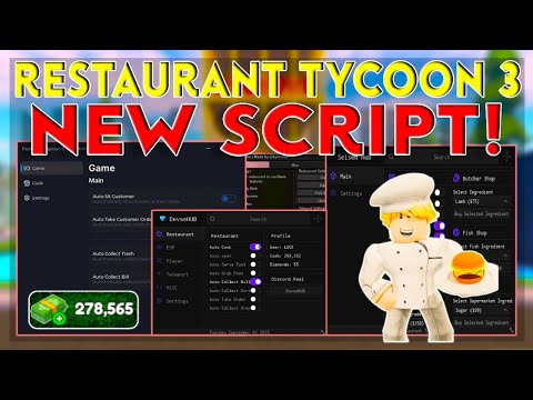 Restaurant Tycoon 3 OP Script | Instant Cook, Autoserve, Collect Money | 2025