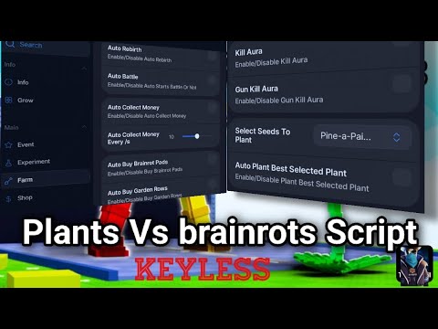 Plants vs brainrots keyless Script OP Auto farm 