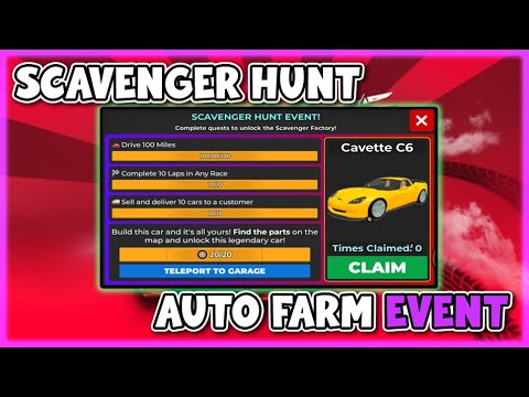 🔍BARN FIND Car Dealership Tycoon Script 2025 • Auto Finish Scavenger Hunt Event
