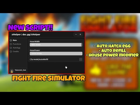 🔥Roblox Fight Fire Simulator🔥| Mobile/Pc Script - Auto Hatch Egg, Auto Refill, Hose Power Modifier
