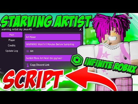 [BEST] Starving Artist Script/ Copy Art/ Robux AutoFarm/ GUI *Pastebin 2023*