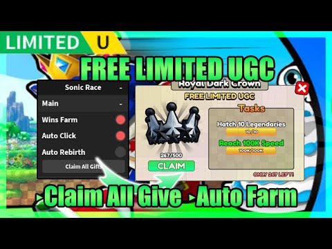 [FREE LIMITED UGC] Sonic Race Script • Claim All Gifts • Auto Farm