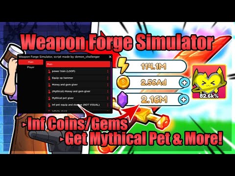 Weapon Forge Simulator Script • Infinite Coins • Infnite Gems & More