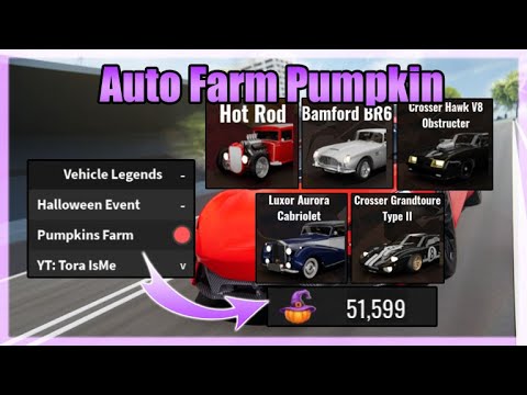 [🎃 EVENT HALLOWEEN] Vehicle Legends Script • Auto Farm Pumpkin